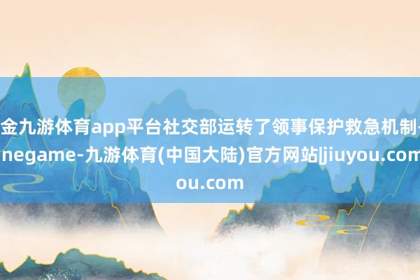 现金九游体育app平台社交部运转了领事保护救急机制-Ninegame-九游体育(中国大陆)官方网站|jiuyou.com